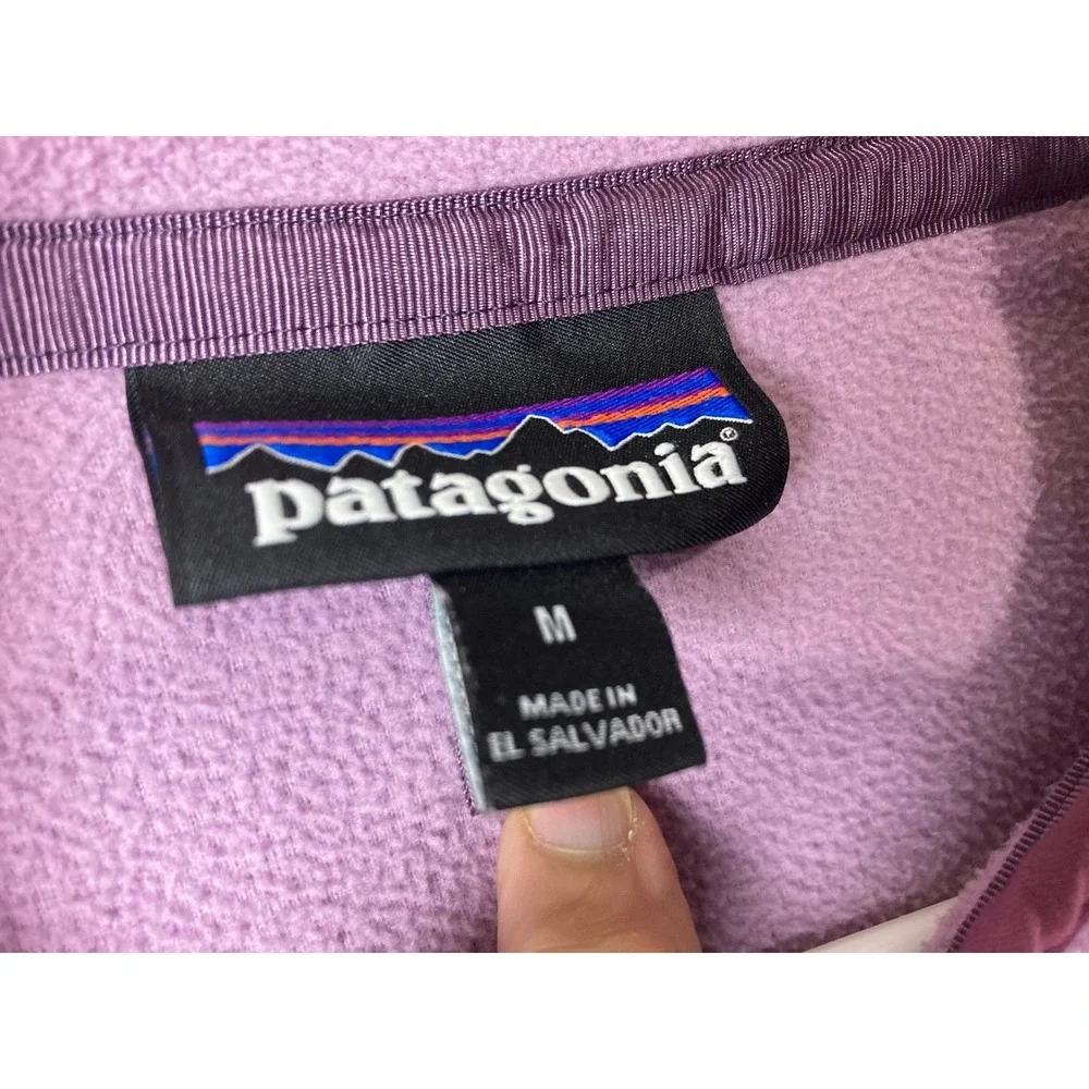 Patagonia Synchilla Snap-T Fleece Women M Lavender Sweater Granola Hiking